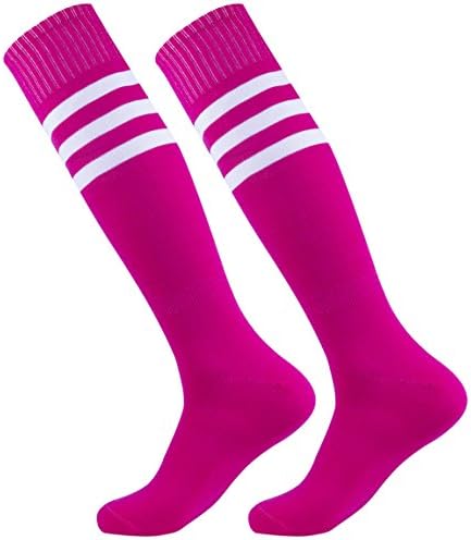Dodove Soccer Sports Socks Unisex Knee High Triple&amp;Classic Plain Athletic 2-12 Pairs