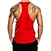 InleaderStyle Men's Gym Cotton NoPainNoGain Stringer Vest-Red-S