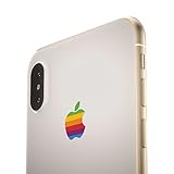 LE 8-BIT Retro Rainbow Apple iPhone X Decal Sticker for The iPhone X, iPhone 8 Plus