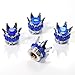 smallAutoParts 4 Chrome Crown Blue Bling Diamond Tire/Wheel Stem Valve Caps car Truck hot Rod