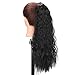 Vigorous Ponytail Extension Kinky Straight Long Tie Up Clip in Ponytail Synthetic Curly Ponytail Extension Women Girl Lady(1B#)