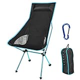 Lightweight Folding Camping Chair – Portable Camp Chair with Headrest and Carry Bag, Camping Chairs for Outdoor Picnic, BBQ, Fishing, Hiking