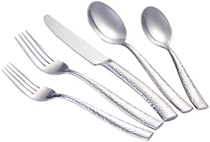 Kangleeo 20-Piece Stainless Steel Flatware Cutlery Set,Silverware Set - Thick Heavy Duty Fish Scale Handle - Service for 4
