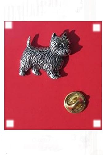 english pewter westie dog Design pin badge, lapel badge in gift box,