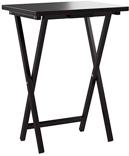 Pj Wood Folding Tv Tray And Snack Table Espresso Desertcart