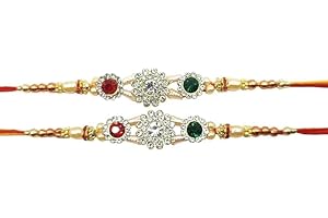 Pack of 2 Rakhi for Brother and Sister | Fancy Designer Thread | Raksha Bandhan Rakhe Sister, Friends & Family | Indian Rakhe