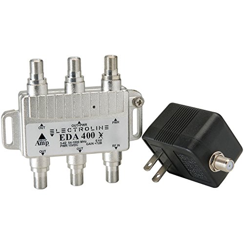image for Electroline EDA400 Compact Bi-Directional Signal Booster 4-Port Cable 