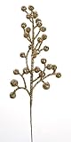 Package of 24 Glittery Gold Artificial Berry Picks for Holiday Decorations or Floral Arranging