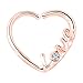 OUFER Body Jewelry 16Gauge Heart Shape With Love CZ Left Closure Daith Cartilage Tragus Earring, 16G=1.2mm (Rose Gold)