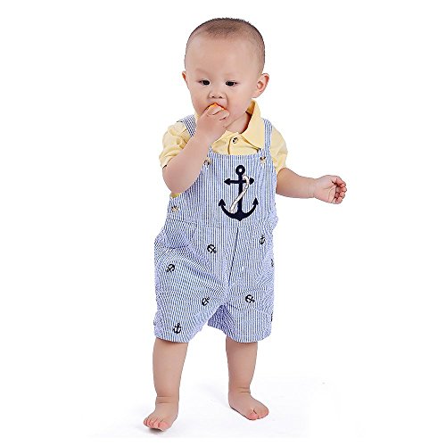 Bebone Baby Boys Overalls Stripe Cotton Romper