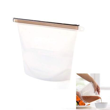 1 bolsa de silicona reutilizable de 2 l para almacenamiento ...