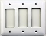 Mulberry Princess Style White Three Gang GFI/Rocker Opening Switch Plate