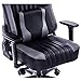 VON RACER Big and Tall 400lb Memory Foam Gaming Chair-Adjustable Tilt, Angle and 3D Arms Ergonomic High-Back Leather Racing Executive Computer Desk Office Metal Base (Gray)
