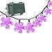 Vmanoo Battery Operated Timer String Lights 50 LED Blossom Flower Fairy Christmas Lighting Decor For Outdoor, Indoor, Garden, Patio, Bedroom Wedding Decorations (Purple)