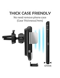Soporte de cargador de coche inalámbrico, automático de 10 W Qi de carga rápida, soporte para teléfono de coche, ventilación de aire y salpicadero, compatible con iPhone XS XS Max XR X   8 8 Plus, Samsung Galaxy Note 9  S9  S9+  S8  S8+