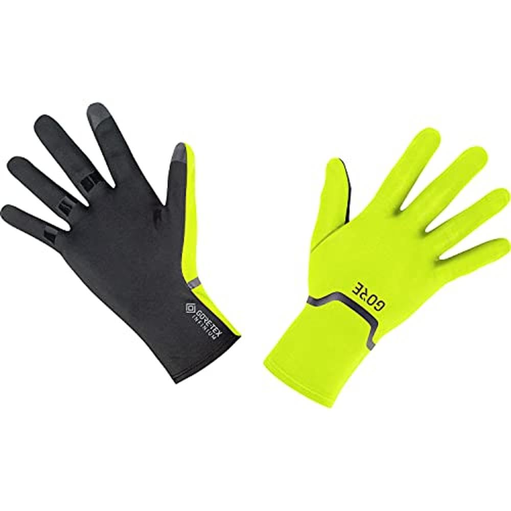 GOREWEAR M WINDSTOPPER Stretch Gloves, Neon Yellow / Black, 6