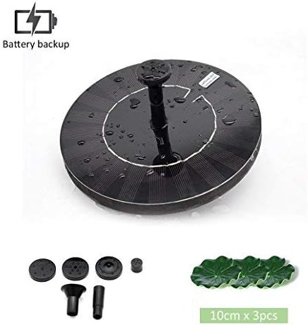 sncoto Solar Fountain Pump with Battery Backup, Upgraded 1.5W Solar Power Bird Bath Free Standing Water Pump Panel Kit - Outdoor Fountain Watering Submersible Pump for Pond, Pool, Garden,Fish Tank