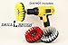 Cleaning Supplies - Drill Brush - 3 Brush Kit - White Soft for Leather, Glass, Carpet - Yellow Medium for Bathroom Surfaces: Bathtub, Shower, Sink, Flooring - Red Stiff for Outdoor Deck, Patio