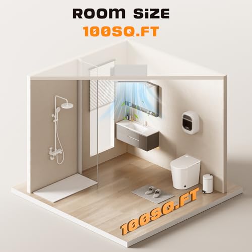 Gopper 12" Ultra Quiet Bathroom Exhaust Fan with 6500K LED Light, 1.0 Sone 120 CFM, 10x10 Mount, 1500 LM Ceiling Ventilation Fan, Energy Efficient (6500K LED-W)