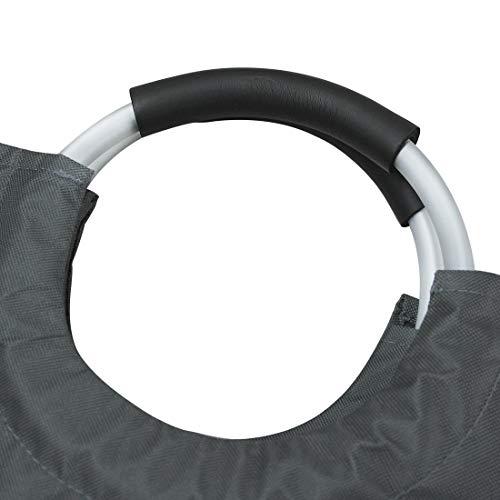 Outdoorfly Laundry Basket Large Collapsible Washing Hamper Foldable Clothes Bag with Handles (Grey)