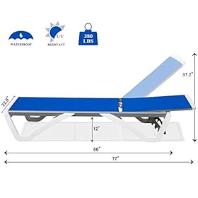 domi outdoor living Adjustable Chaise Lounge Aluminum Outdoor Patio Lounge Chair All Weather Five-Position Recliner… 41BMcslGKLL