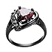 Bamos Women's Red Lab Stone Heart-Shaped Best Friend Black Gold Plated 7MM7MM Promise Womens Rings Size 6-10