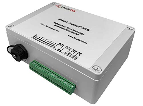 Linortek Netbell-NTG Network All-in-One Multi-Tone/Message Generator/Controller Used for School/Factory/Industrial Commercial Existing Public Address (PA) or Paging System
