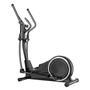 CHENGREN Elliptical Machine Cross Trainer, Foldable Storage Aerobic Equipment, 16-Speed Magnetically Controlled Silent Resistance, Double Armrest Design Suitable for Home, Gym,Black electric version
