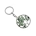 Joya Gift Charm Tree of Life Multicolored Natural Crystal Stone Handmade Circle Keychain Pendant Necklace