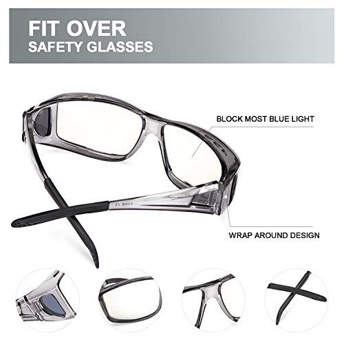 blue light blocking glasses to wear over prescription glasses