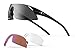 Tifosi Podium XC Matte Black Interchangeable Sunglasses 1070100101 Shield Sunglasses, Matte Black, 122 mm