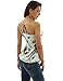 PattyBoutik Women Tie Dye Strap Back Blouson Top (Ivory and Black 40 Medium)