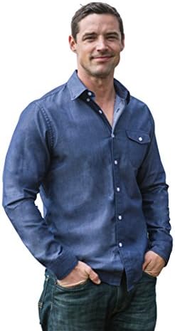 The Best Shirt Ever - Stainproof, Waterproof, Sweat-wicking Men's Button Down (Small, Chambray)