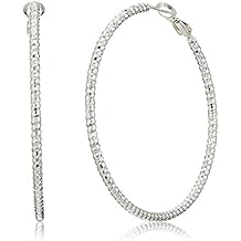 Women's Diamond Cut Hoop Earrings Paddle Back