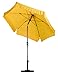 California Umbrella 7.5' Round Aluminum Pole Fiberglass Rib Umbrella, Crank Open, Push Button 3-Way Tilt, Champagne Pole, Yellow