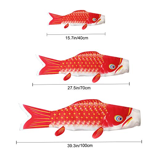 COGEEK Carp Wind Sock Flag Colorful Style Mini Koinobori Gifts Fish Wind Streamer Home Party Decorations (red, 15.7) - Thumbnail 7