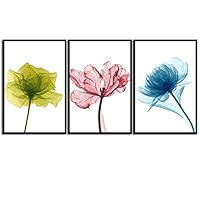 Framed Canvas Wall Art X-Ray Flowers Canvas Prints Home Artwork Decoration for Living Room,Bedroom - 16