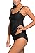 HOTAPEI Summer Push up Tops Swimwear Women Bikini Black X-Large