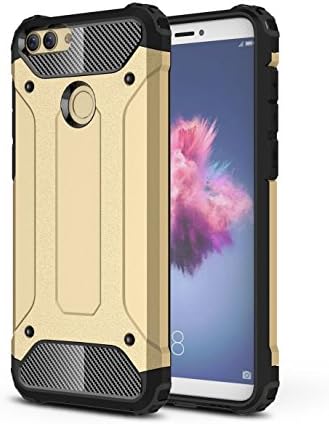 Huawei P Smart Case,SMTR Hybrid Armor Case Detachable 2 in 1 Shockproof Tough Rugged Dual-Layer Case Cover for Huawei P Smart - Gold