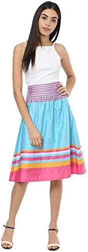 Cotton Candy Skirt, Fabric - Cotton, Pastel Colored High Waist Skirt, Side Zip with Back Elastic Band
