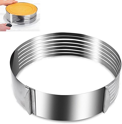 Adjustable 9" to 12" Layer Cake Slicer Stainless Steel Multi Layered Mousse Mould