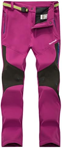 Sportself Women's Outdoor Hiking Waterproof Softshell Fleece Lining Snow Pants Rose Pink XS2