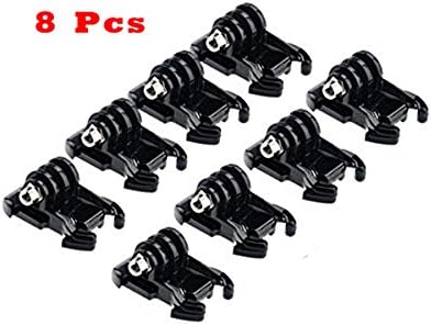 Vicdozia 8 Pcs Horizontal Surface Quick Release Buckle Clip Mount Sticky Pad Base Accessory for Gopro Hero 5, Session, Hero 4 black silver, Hero 3+ 3 2 1 SJCAM Xiaomi Yi Camera