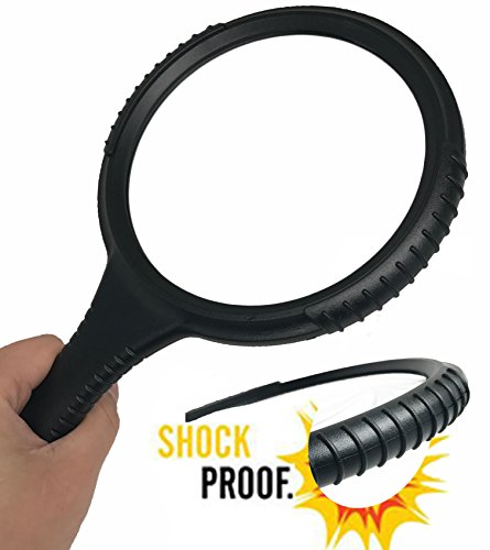 MagniPros 3X Jumbo 5" Magnifying Glass Large Viewing Area with Sturdy Shockproof & Scratch Resistant Design- Ideal for Reading Small Prints, Low Vision, Macular Degeneration, Craft and Hobby - Thumbnail 5