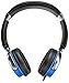 Sentey Headphones with Microphone Inline Control for Travel Running Sports Headset Gaming Hifi Audio for Kids Men Woman Strong Bass Earcup Rotation Ls-4231 Blue Phaint Transport Carrying Case Included
