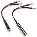 CESS-020 1/4 Inch TS to Dual Banana Plug Speaker Adaptor, 6 Inch - Mono 6.35mm Female Jack to Banana Cable - 2 Pack