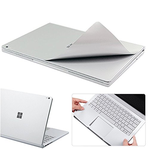 Premium Full Body Skin Sticker Decal Protector,Decorative Protector for Microsoft Surface Book 2 13 Inch (i7 CPU Configuration Version)-Silver - Thumbnail 6