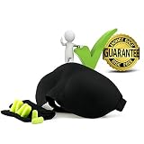 Best 3D Sleep Eye Mask Travel Kit~Styled To Fit Over Your Eye With the Comfort of a Soft Satin Finish~Travel Bag and Earplugs to!~By Nature Defined fulfilled by Amazon!