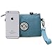 Tiny Chou Three Layers Zipper Purse Waterproof Nylon Wristlet Bag Cell Phone Pouch with Shoulder Strap