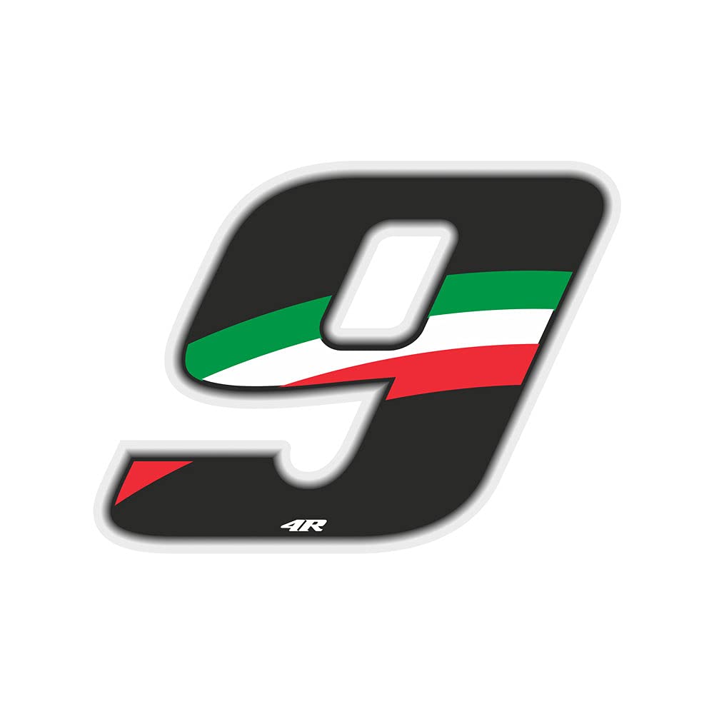 Quattroerre Racing Number 9 Small, Flag, 6.5 x 7.5 cm